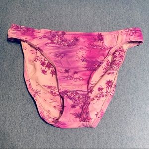 Retro Purple Tropical Surf Print Bikini Bottoms